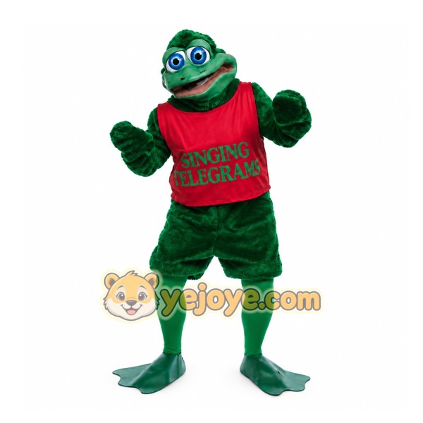 Green Frog Mascot Costume for Events and Promotions