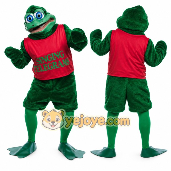 Green Frog Mascot Costume for Events and Promotions