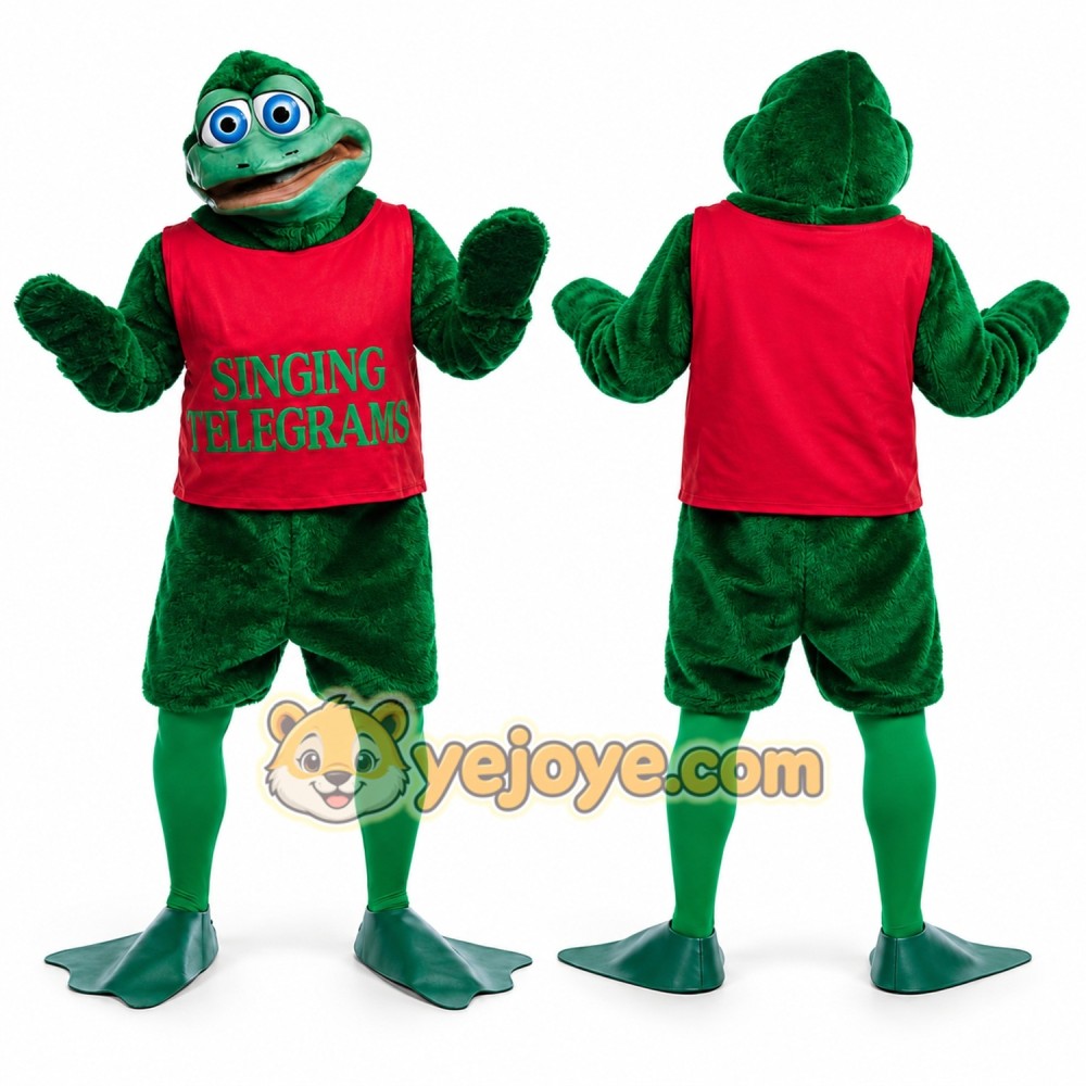 Green Frog Mascot Costume for Events and Promotions