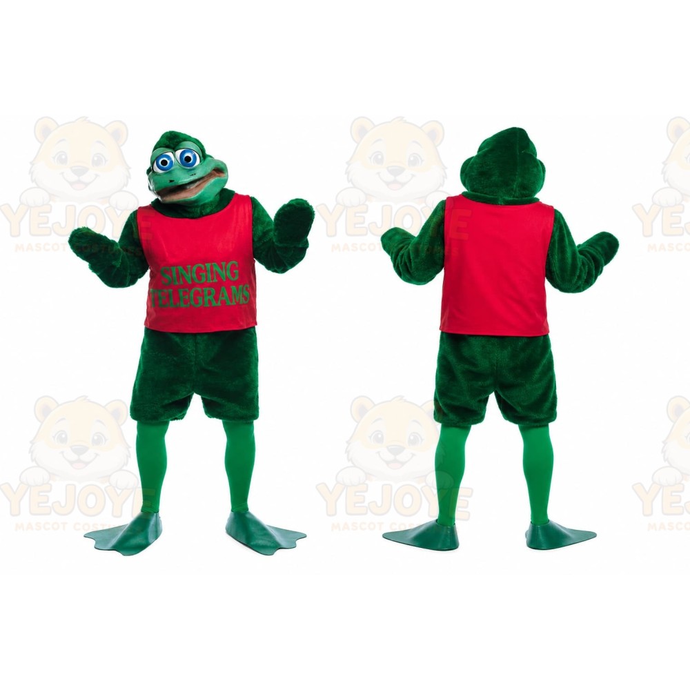 Green Frog Mascot Costume for Events and Promotions