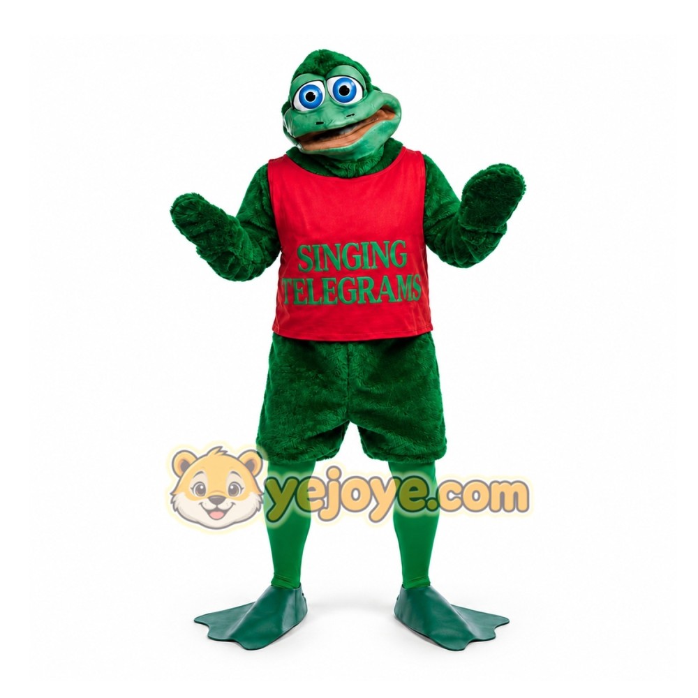 Green Frog Mascot Costume for Events and Promotions