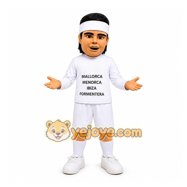 White Athlete Mascot Costume for Sports Events