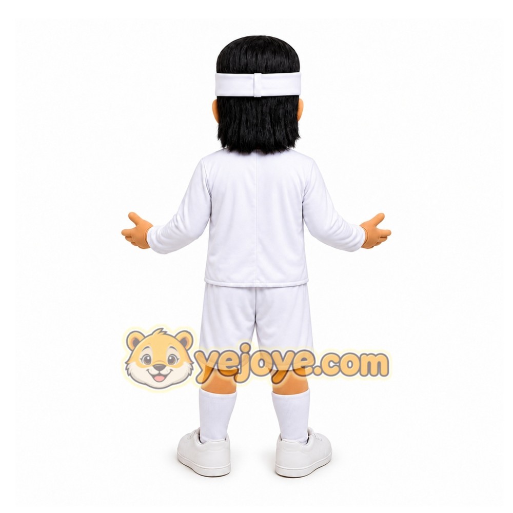 White Athlete Mascot Costume for Sports Events White Athlete Mascot Costume for Sports Events
