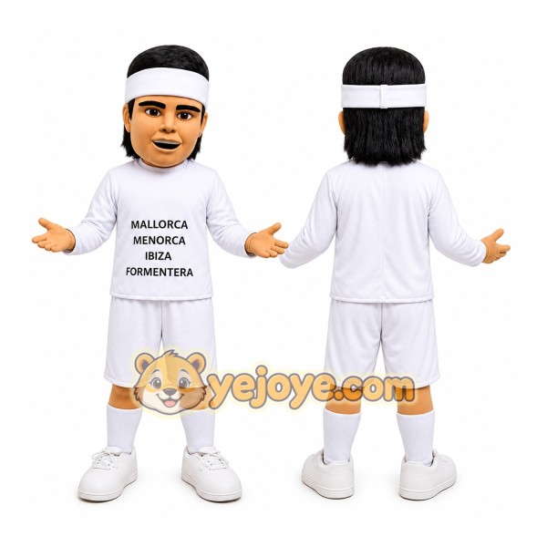 White Athlete Mascot Costume for Sports Events