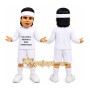 White Athlete Mascot Costume for Sports Events