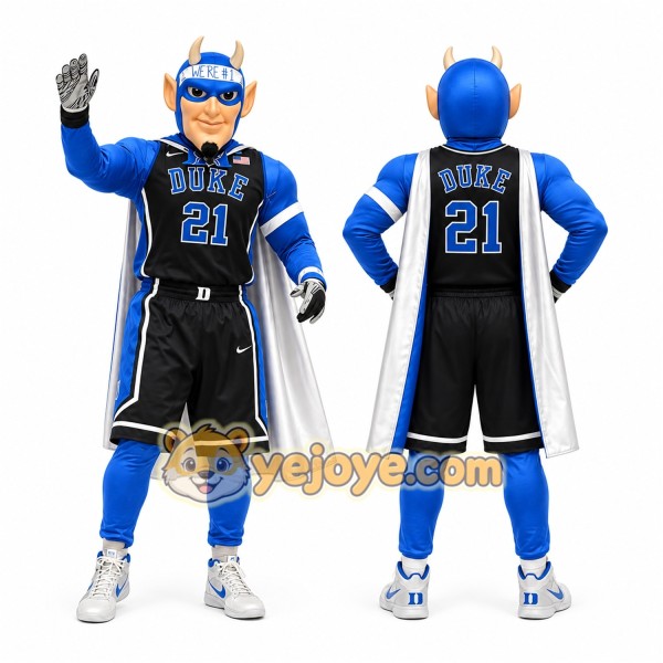 Blue Superhero Mascot Costume for Sports Events