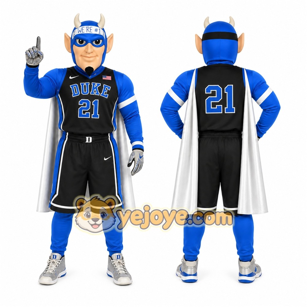 Blue Superhero Mascot Costume for Sports Events