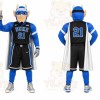 Blue Superhero Mascot Costume for Sports Events