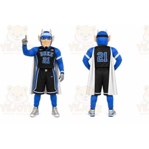 Blue Superhero Mascot Costume for Sports Events