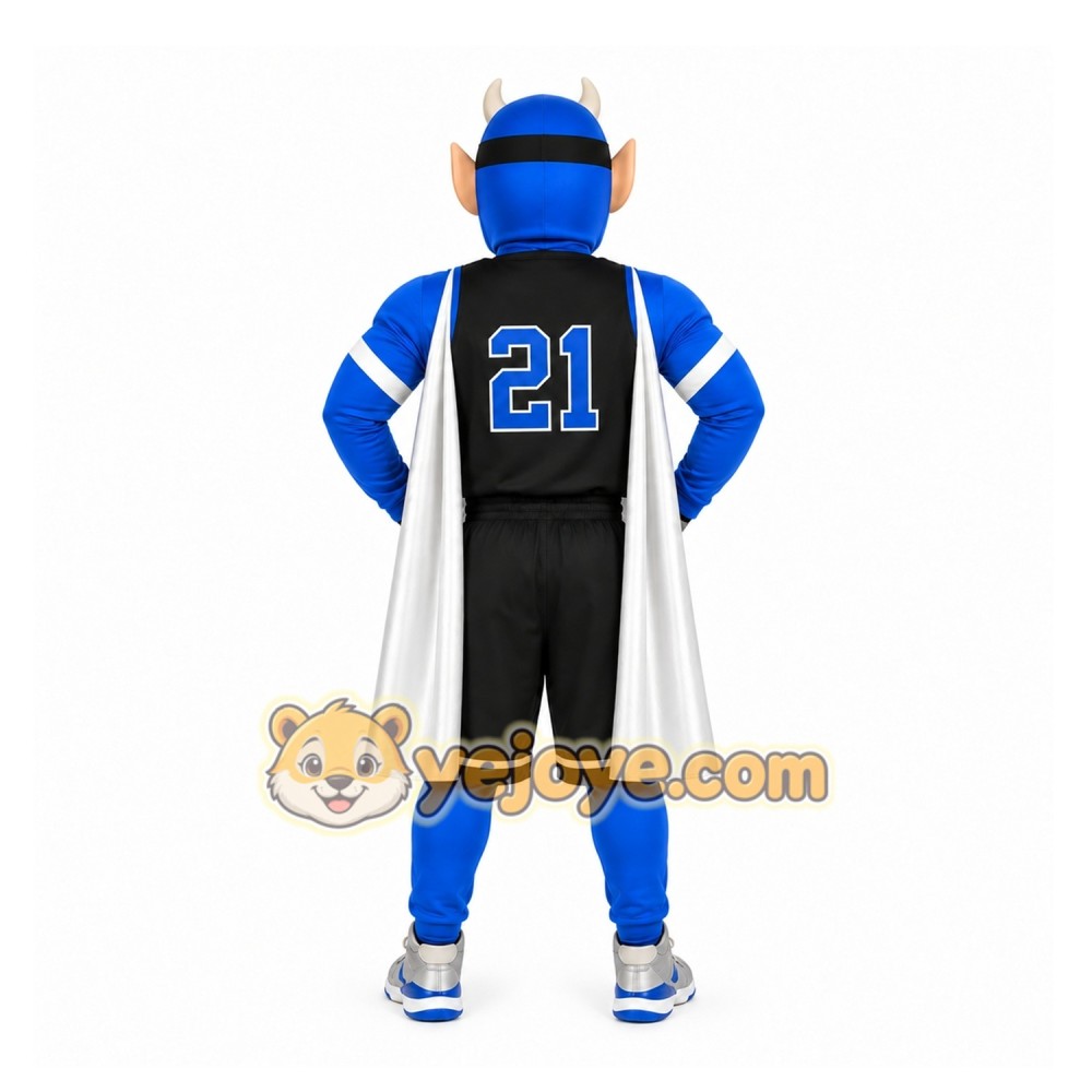 Blue Superhero Mascot Costume for Sports Events