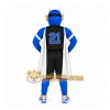 Blue Superhero Mascot Costume for Sports Events