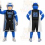 Blue Superhero Mascot Costume for Sports Events