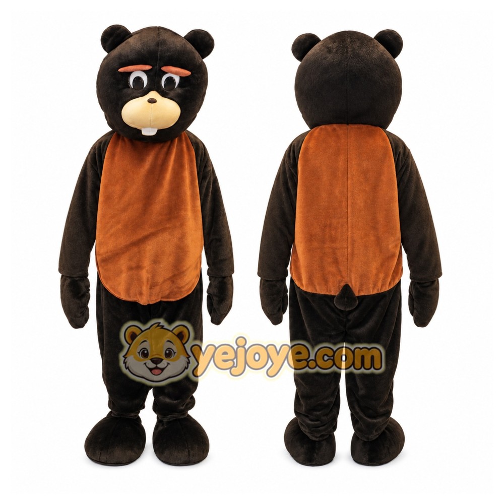 Black Beaver Mascot Costume for Events and Promotions