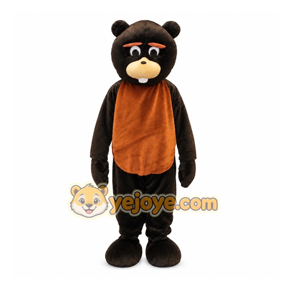 Black Beaver Mascot Costume for Events and Promotions