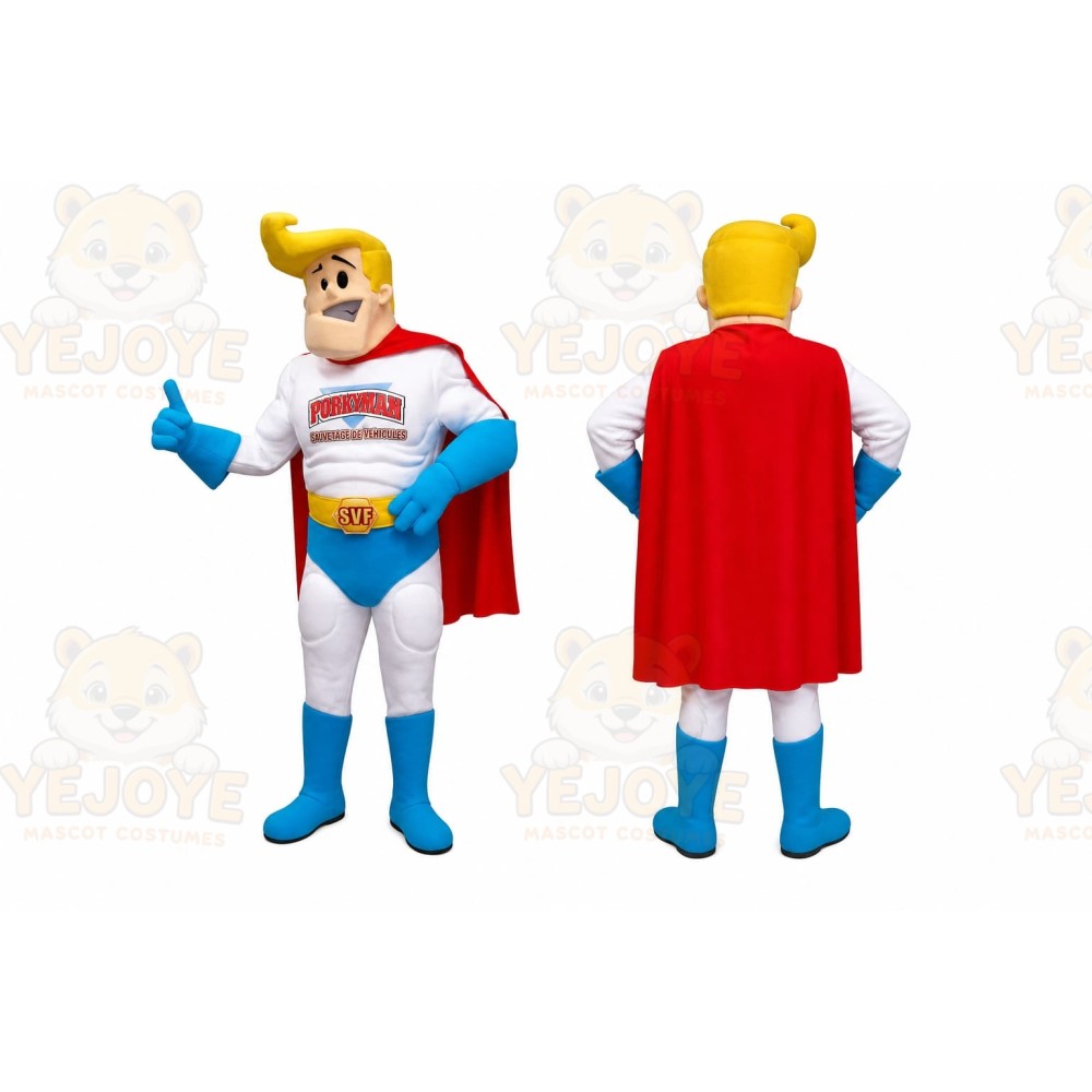 White Superhero Mascot Costume for Events and Promotions