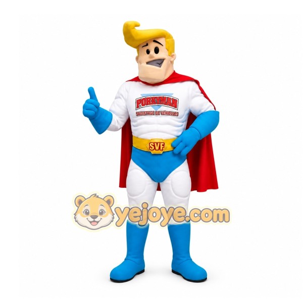 White Superhero Mascot Costume for Events and Promotions