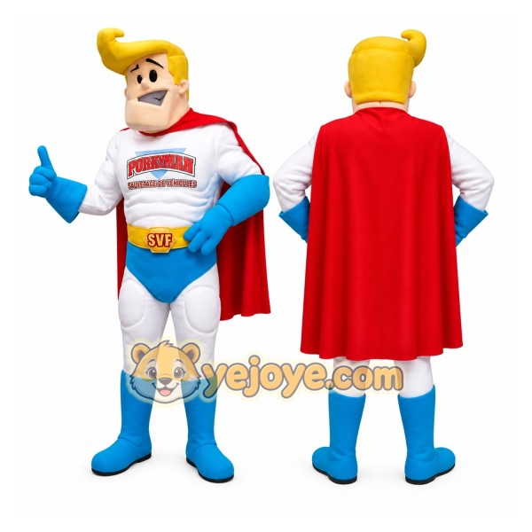 White Superhero Mascot Costume for Events and Promotions