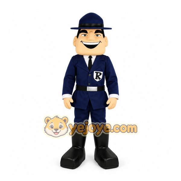 Blue Policeman Mascot Costume for Corporate Events