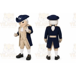 Blue Colonial Man Mascot Costume for School Events