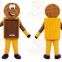 Yellow Waffle Cookie Mascot Costume for Events and Promotions