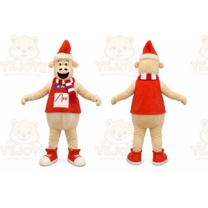 Cartoon Monkey With Santa Hat Mascot Costume for Holiday Events
