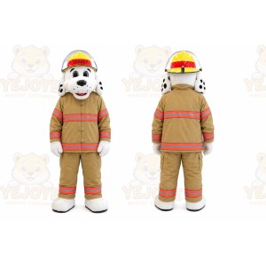 Tan Dalmatian Firefighter Dog Mascot Costume for Events and Promotions