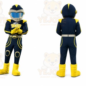 Black Robot Or Futuristic Character Mascot Costume for Sports Events