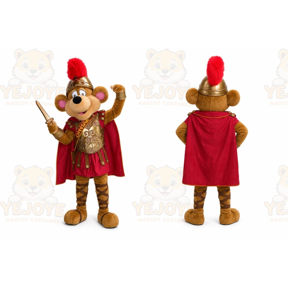 Brown Roman Soldier Monkey Mascot Costume for Events and Promotions