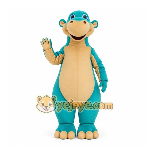 Teal Dinosaur Mascot Costume for Children's Events