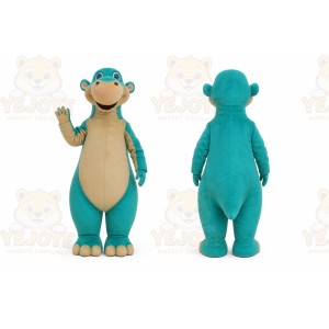 Teal Dinosaur Mascot Costume for Children's Events
