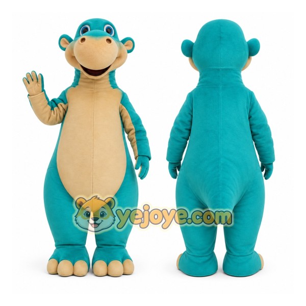 Teal Dinosaur Mascot Costume for Children's Events