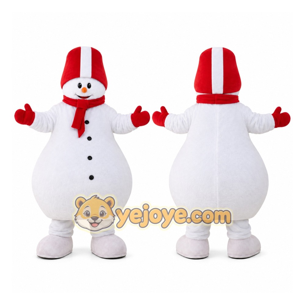 White Snowman Mascot Costume for Holiday Events White Snowman Mascot Costume for Holiday Events