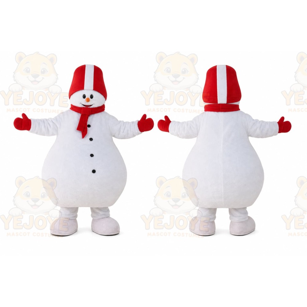 White Snowman Mascot Costume for Holiday Events