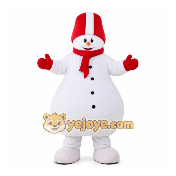 White Snowman Mascot Costume for Holiday Events White Snowman Mascot Costume for Holiday Events