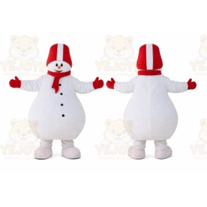 White Snowman Mascot Costume for Holiday Events