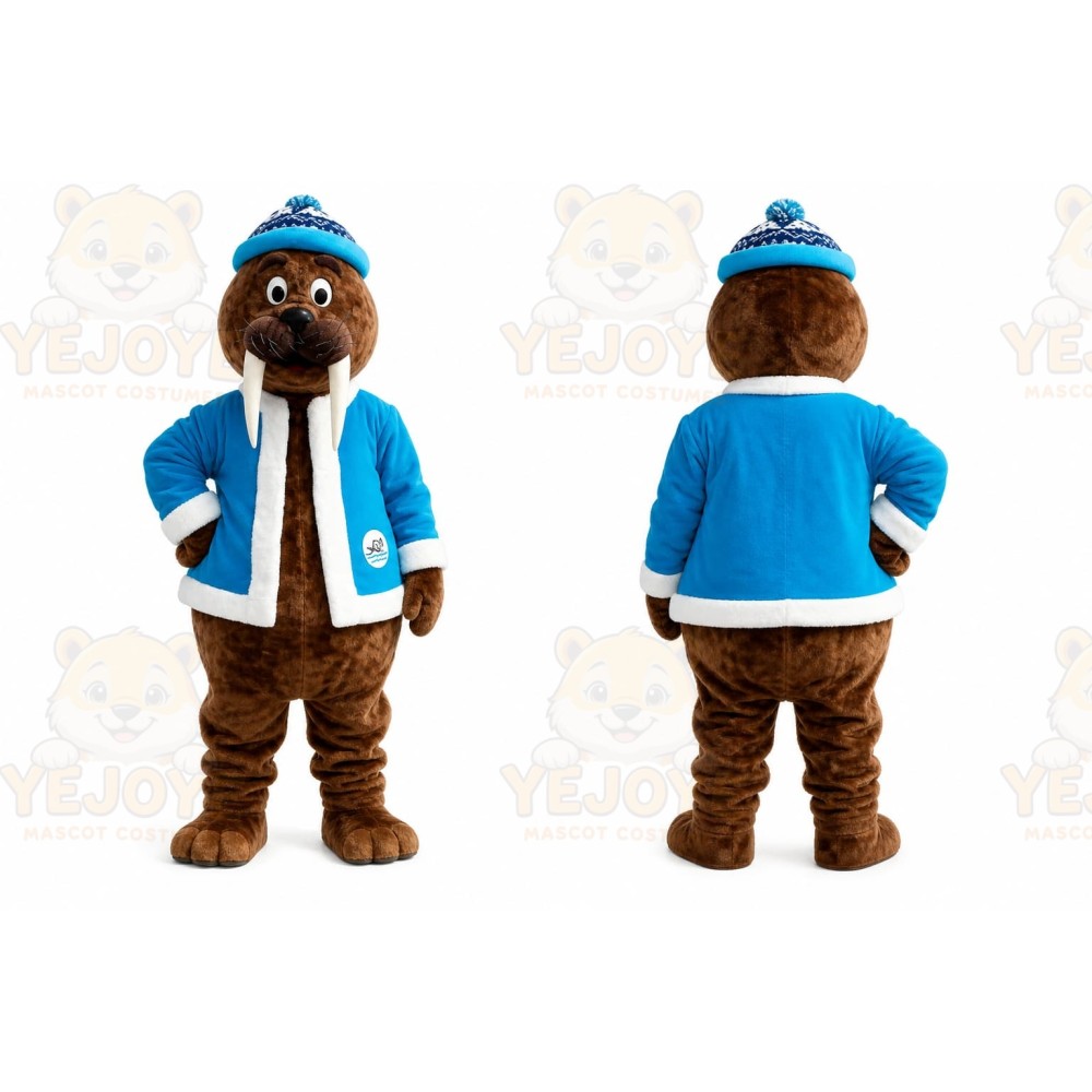 Brown Walrus Mascot Costume for Holiday Events