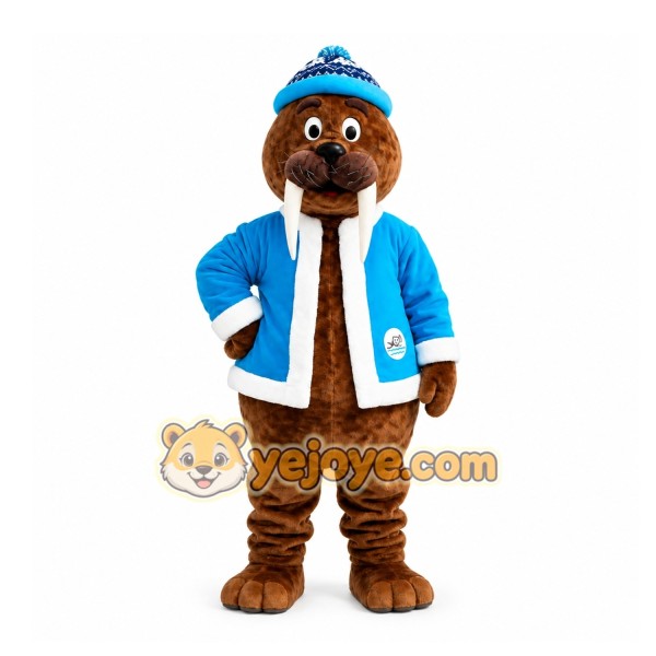 Brown Walrus Mascot Costume for Holiday Events