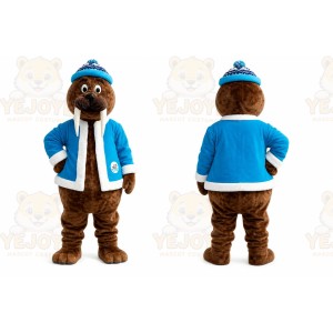 Brown Walrus Mascot Costume for Holiday Events