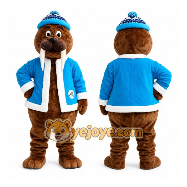 Brown Walrus Mascot Costume for Holiday Events