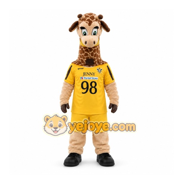 Yellow Giraffe Mascot Costume for Sports Events