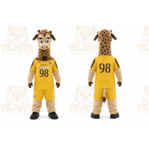 Yellow Giraffe Mascot Costume for Sports Events