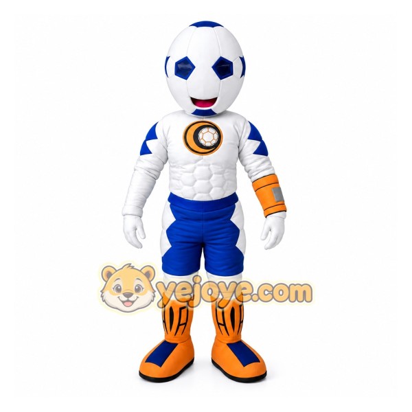 White Soccer Player Mascot Costume for Sports Events