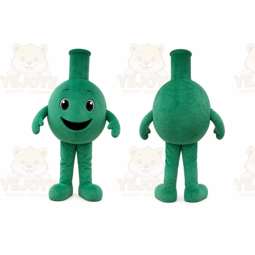 Green Round Flask Mascot Costume for Corporate Events