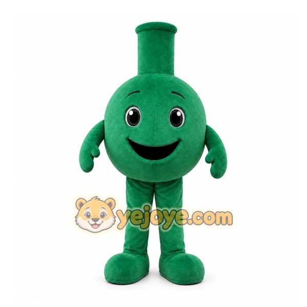Green Round Flask Mascot Costume for Corporate Events