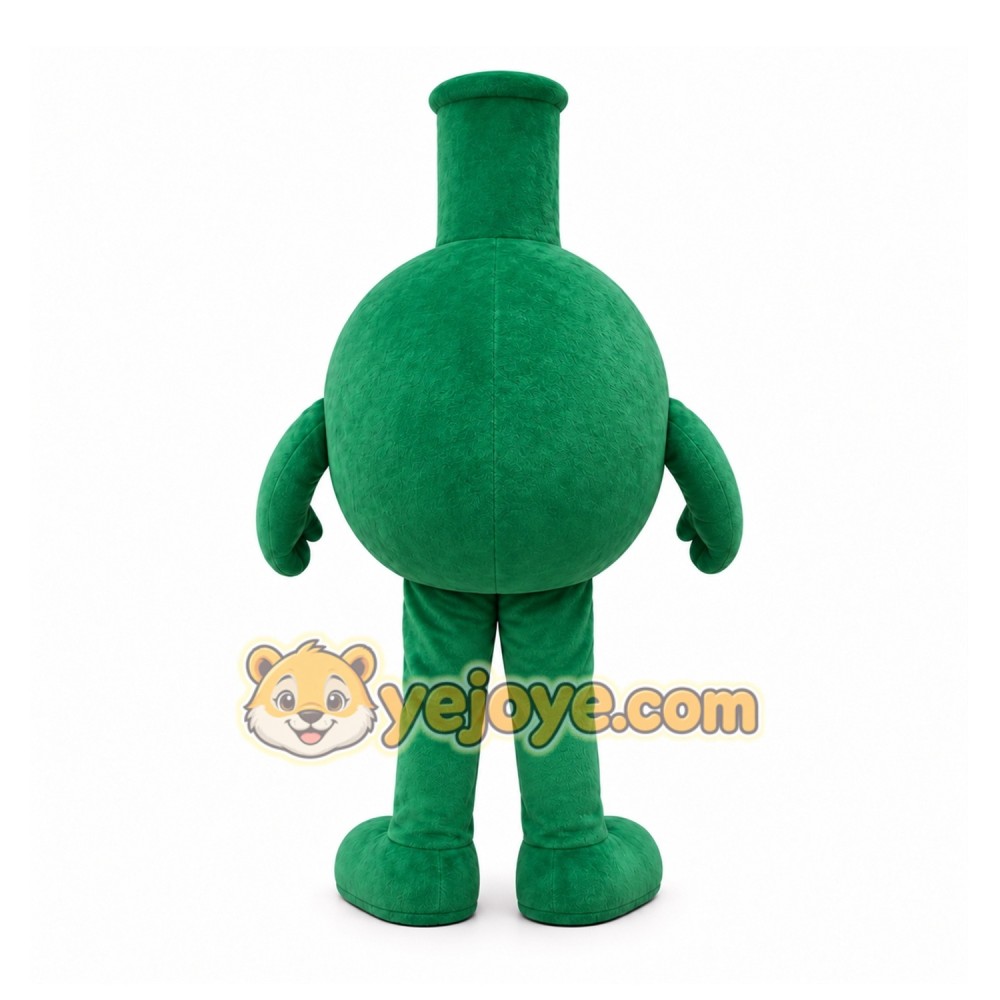 Green Round Flask Mascot Costume for Corporate Events