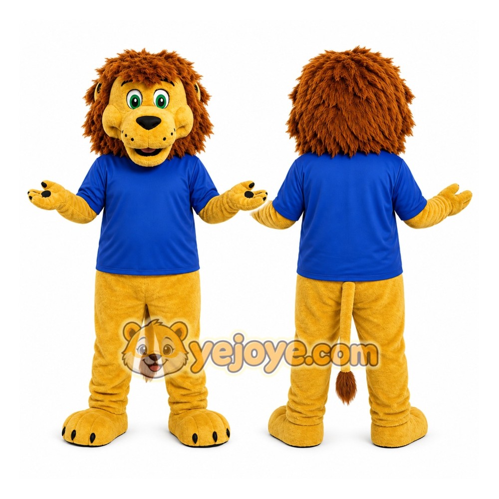 Yellow Lion Mascot Costume for Children's Events