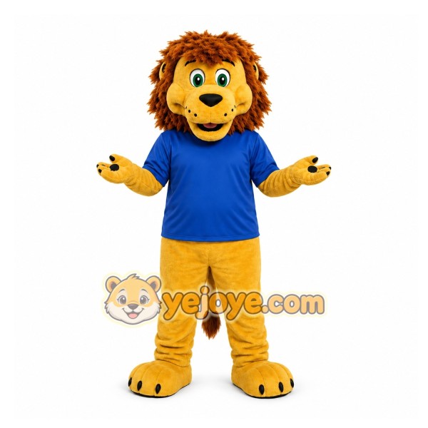 Yellow Lion Mascot Costume for Children's Events