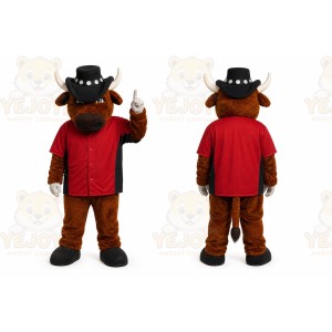 Brown Bull Mascot Costume for Sports Events
