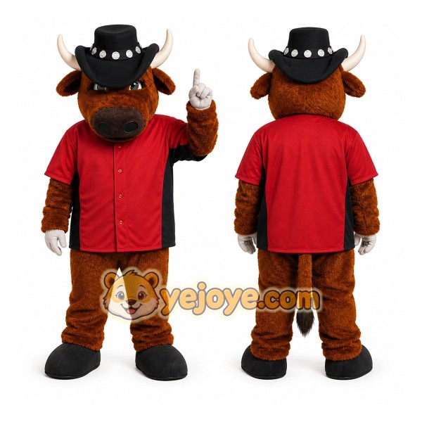 Brown Bull Mascot Costume for Sports Events