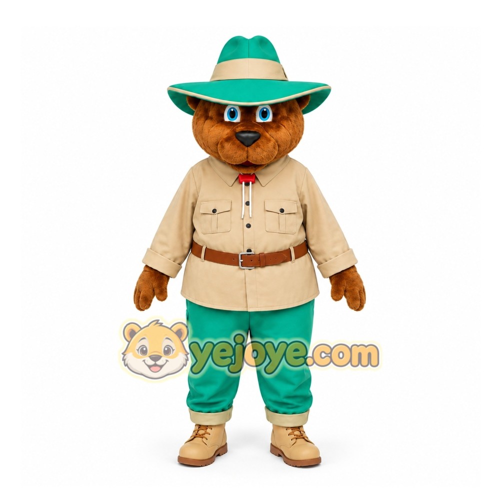 Green Bear Ranger Mascot Costume for Events and Promotions Green Bear Ranger Mascot Costume for Events and Promotions